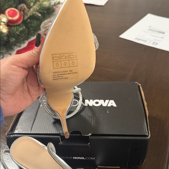 Fashion Nova Silver Strappy Heels - Picture 3 of 3